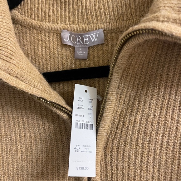 J.Crew Half-zip stretch sweater, L - Picture 3 of 5